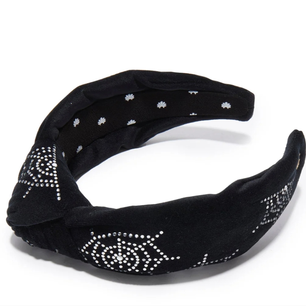 JET COBWEB SPARKLE KNOTTED HEADBAND
